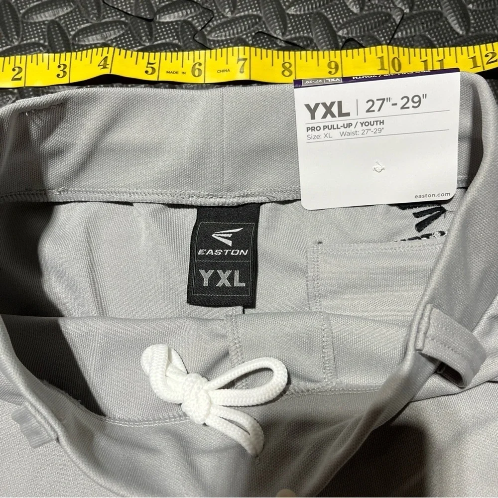 EASTON Youth Large YXL Pro Pull-Up Baseball Pants Grey - A164064 NWT